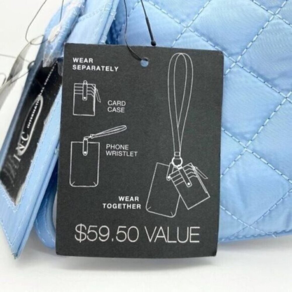 INC International Concepts Women's Blue Ashlii Lanyard Bag Phone Wristlet - Picture 5 of 7